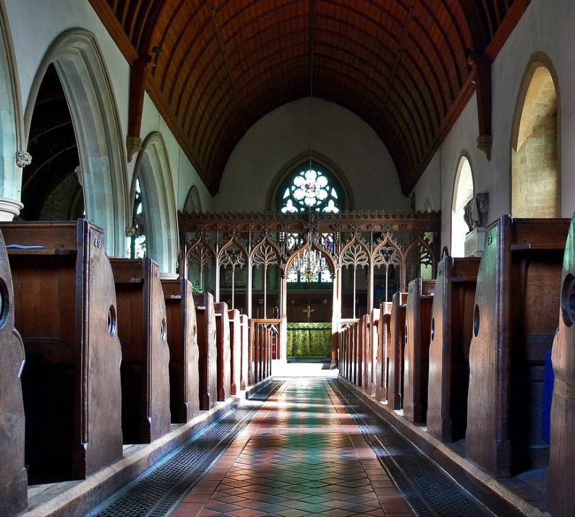 Photograph of St. Peter's Church - South Weald, Essex. The Right Aisle.