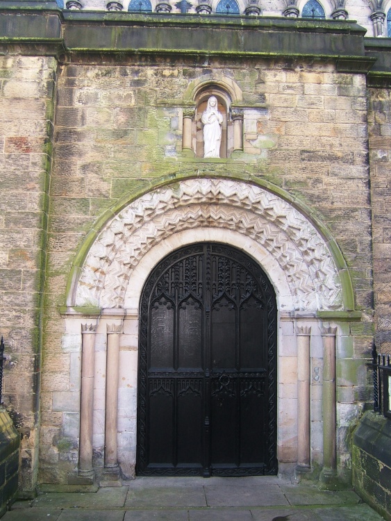 Doorway into st Mary de Castro Church in Leicester