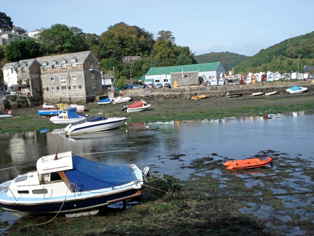 Looe, Cornwall, at low Tide.