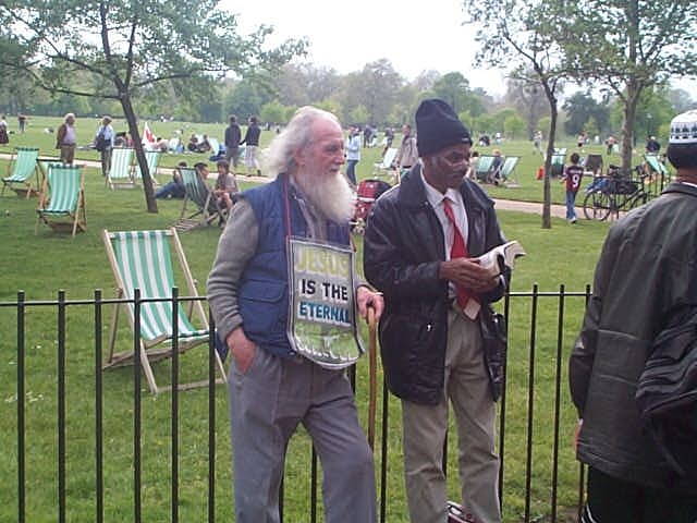 Participant at Speaker's Corner, London