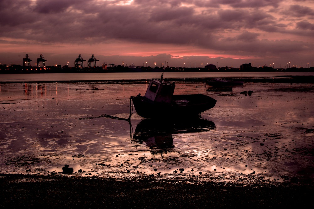 Red morning, Harwich, Essex