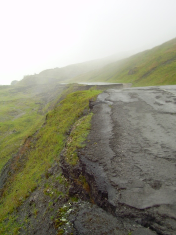 Landslide below Mam Tor on a misty sunday afternoon