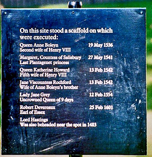 Execution Site in the grounds of The tower of London