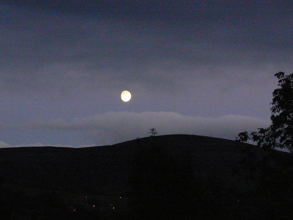 Moon over Mossley, Greater Manchester
