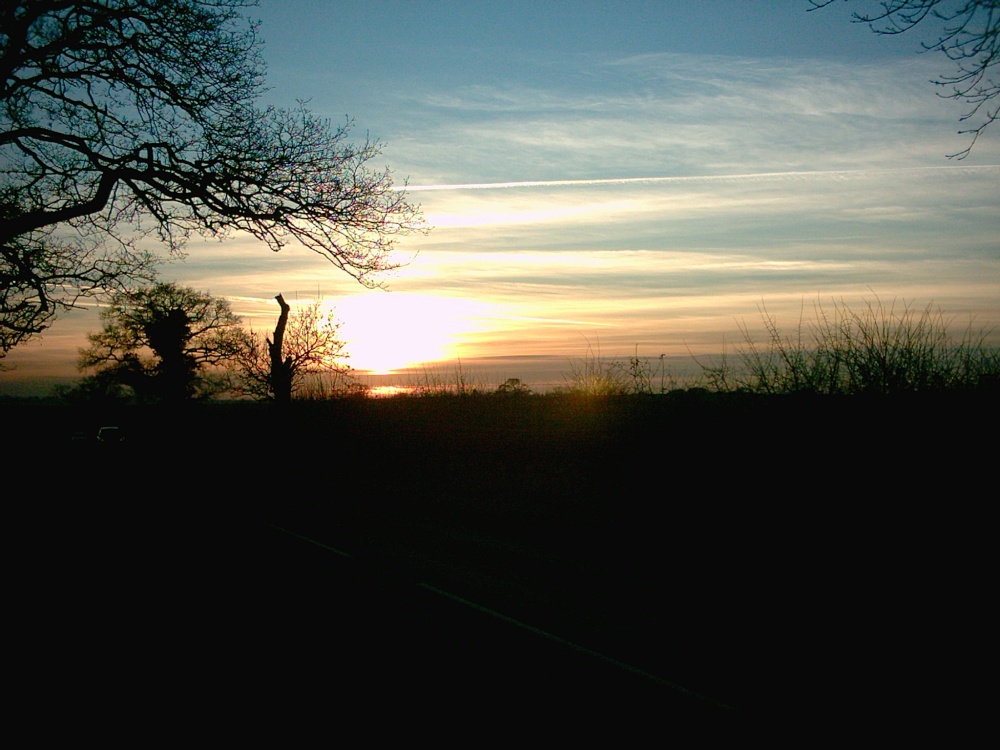 Photograph of Sunset from Storefield Farm looking toward Rushton