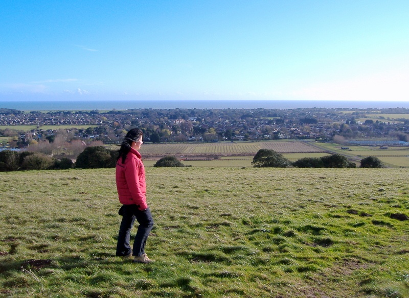 Photograph of Catching the wind on Highdown Hill