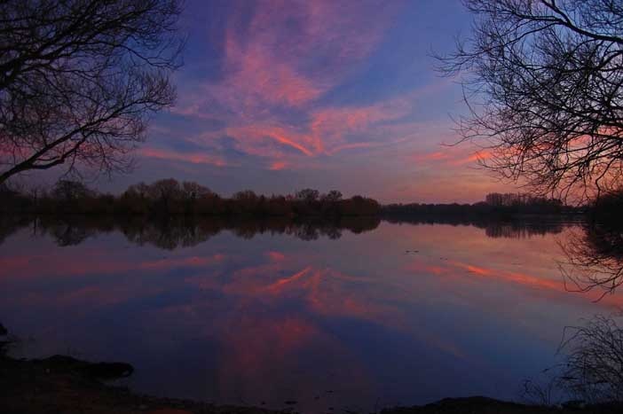 Evening reflection, Kingsbury Water Park, Warwickshire