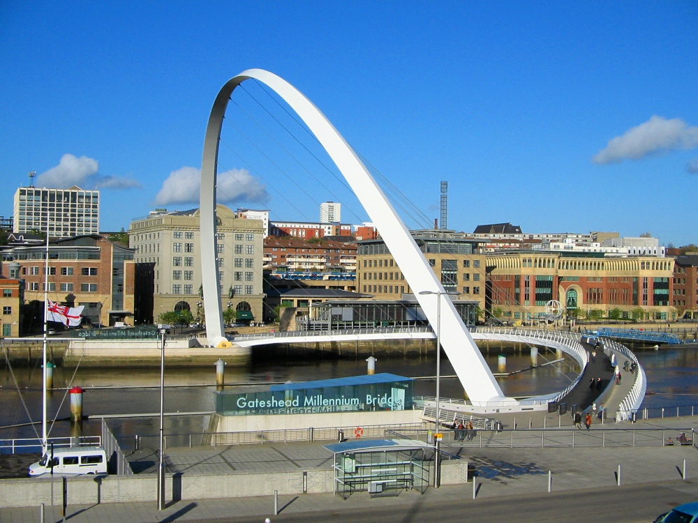 The Gateshead Millennium Bridge.