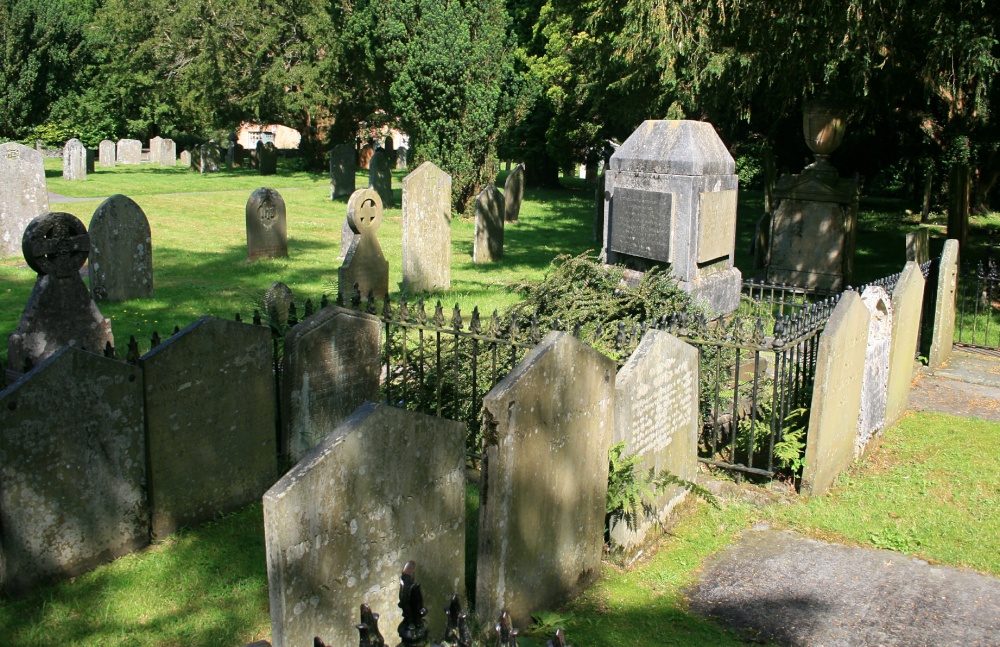 The Wordsworth family plot in the graveyard at Grasmere Church.