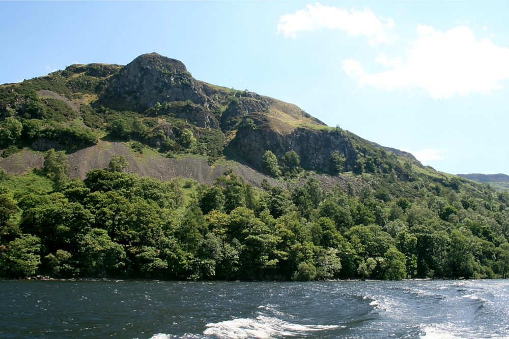 Derwentwater, a view looking  from a pleasure craft.