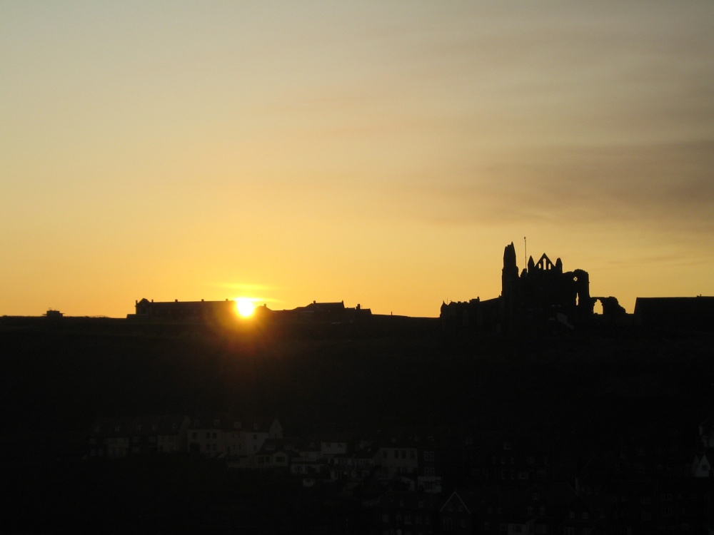 Sun Rise over Whitby Abbey.