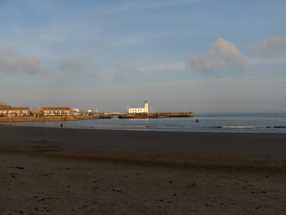 Dusk over Scarborough harbour