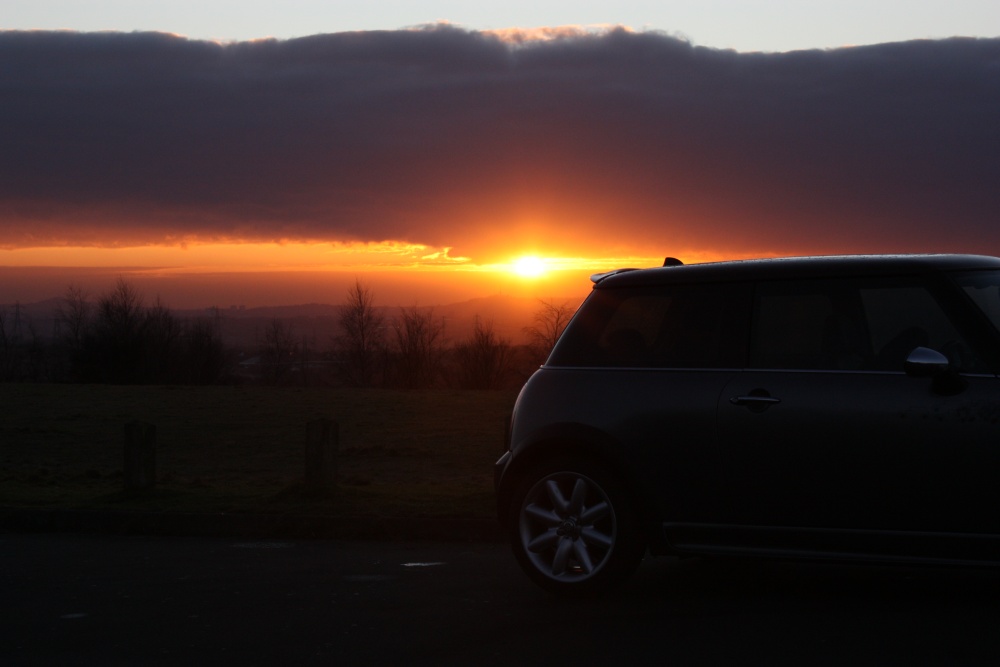Car at sunset
