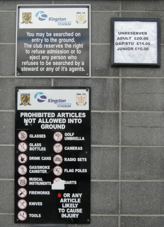 Sign outside KC stadium