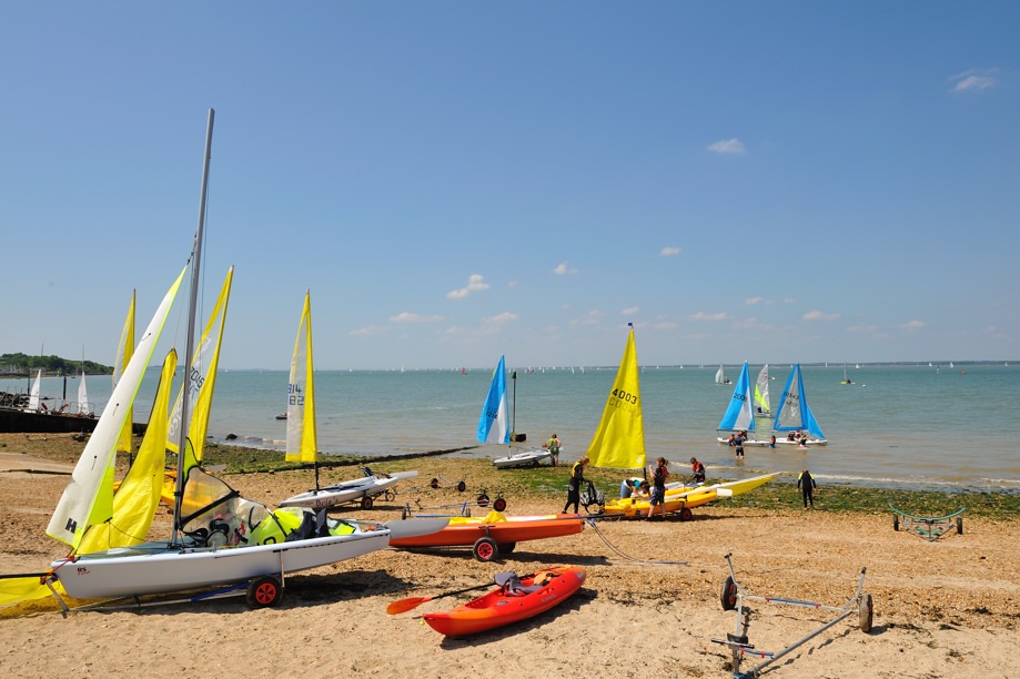 Photograph of Gurnard beach over looking Solent - May 2009