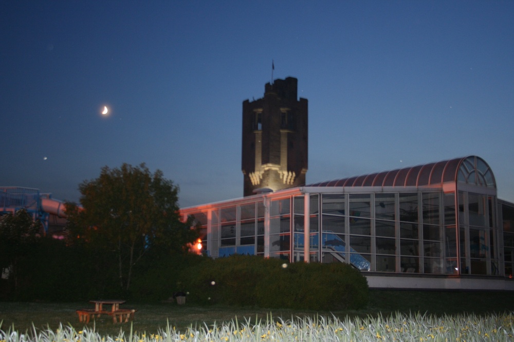 Night time over Haggerston Castle Holiday Park