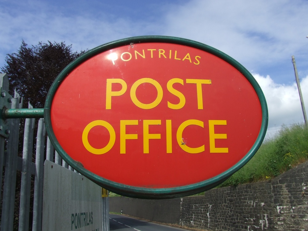 Photograph of Pontrilas Post Office sign