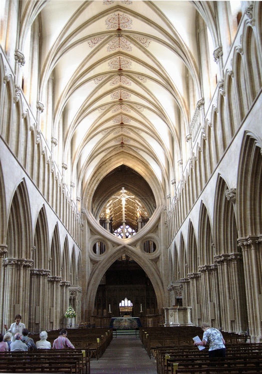 Inside Wells Cathedral.