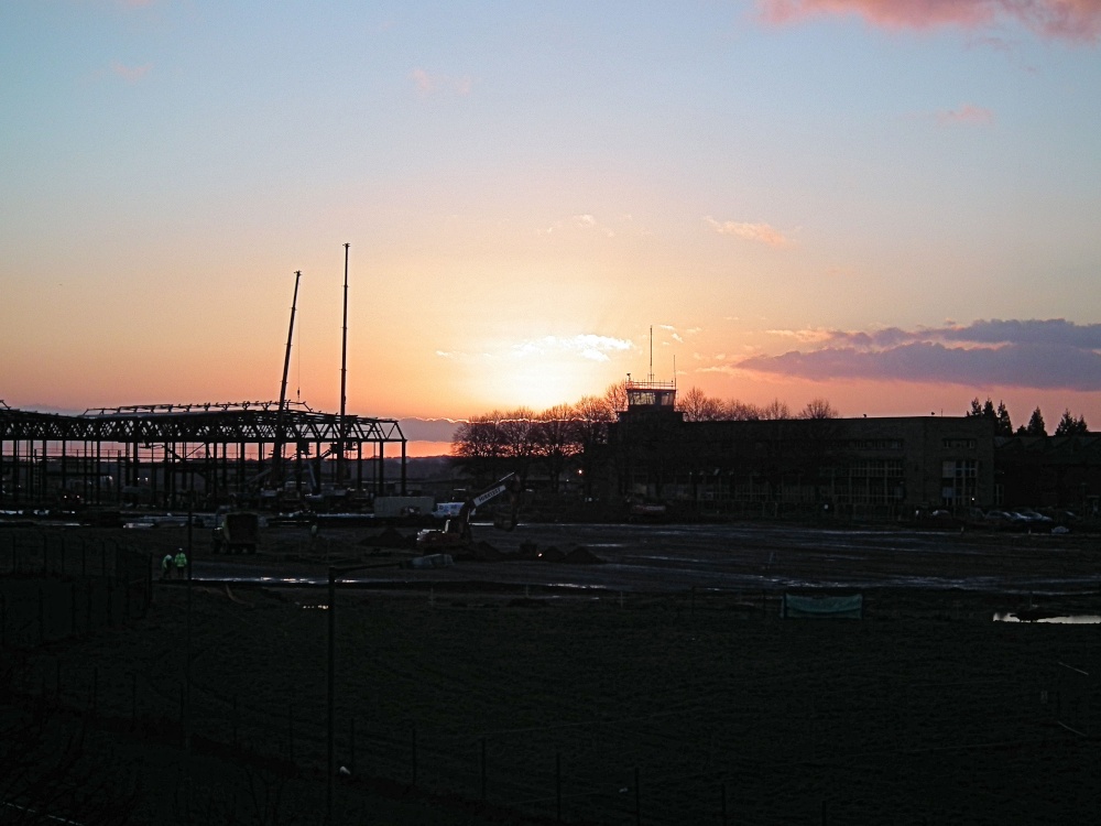 Sunset over the Leavesden development