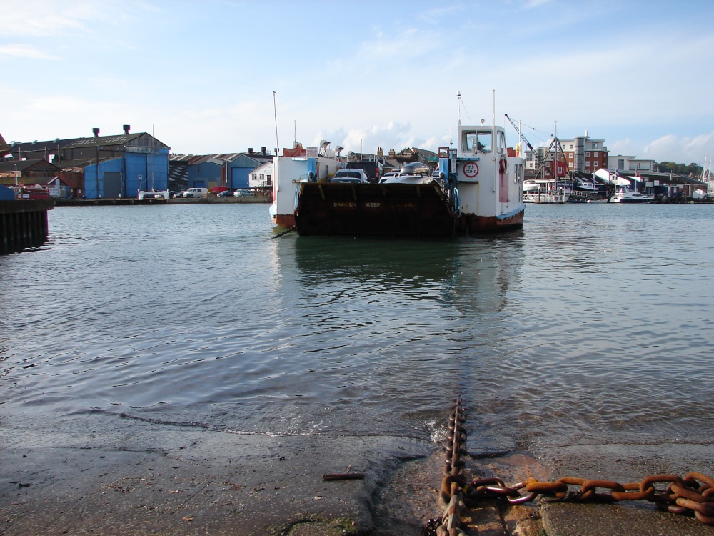 Chain ferry across the river. East Cowes