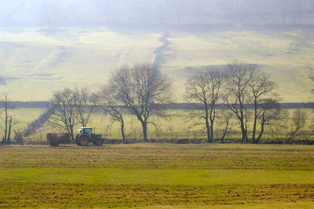 Tractor at work, Nidderdale photo by Michael Smith