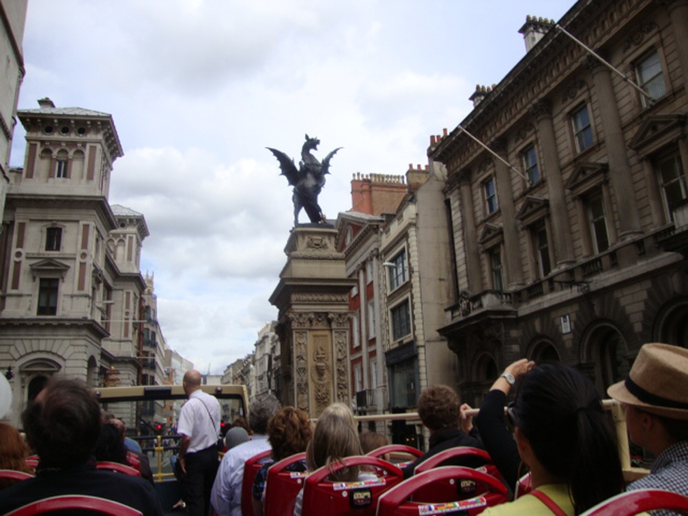 View of London from open top bus