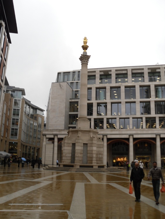 London, the monument to the Great fire of London in 1666