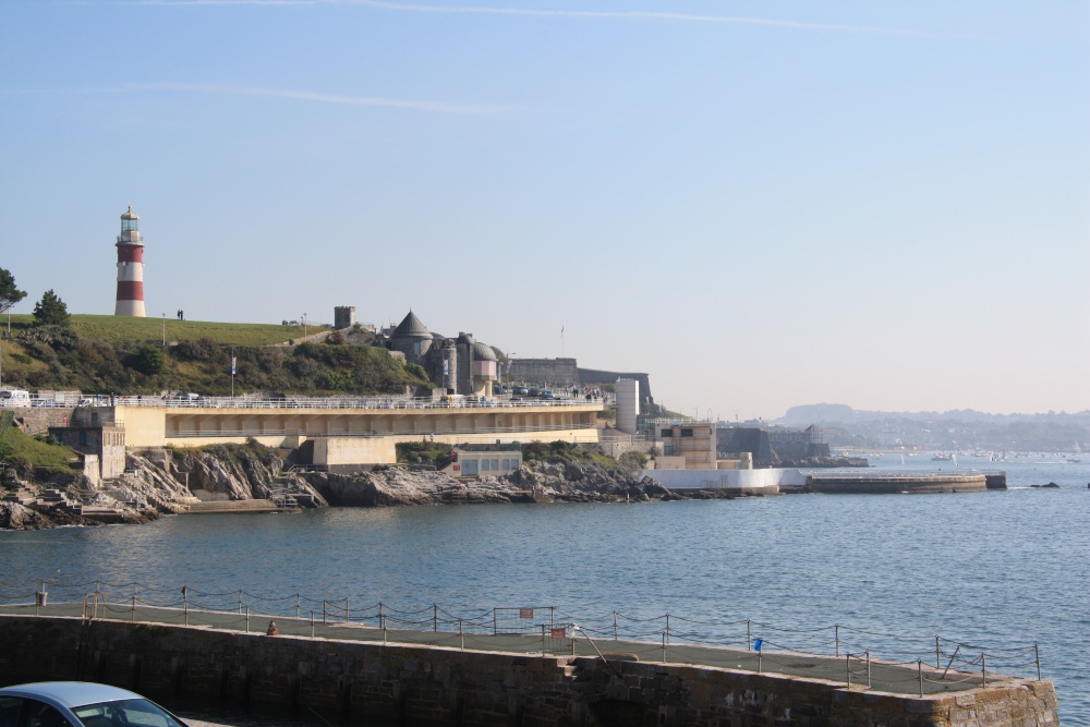 Plymouth Hoe from Rusty Anchor, West Hoe