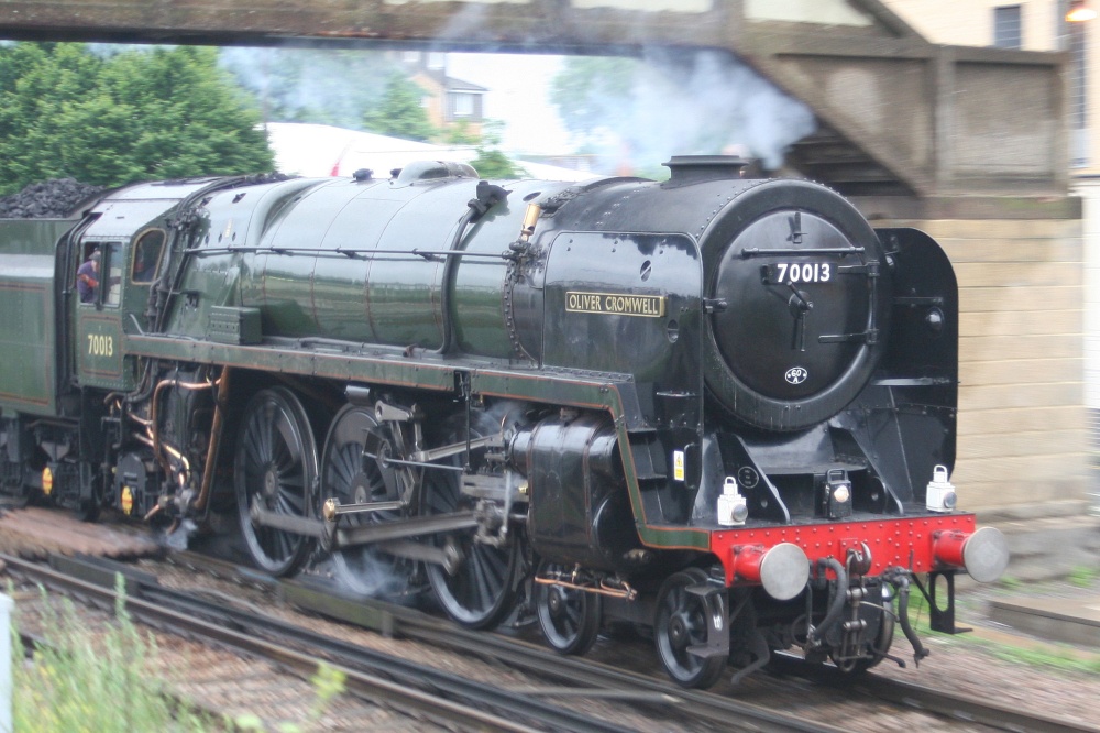 70013 Oliver Cromwell passing through Feltham.