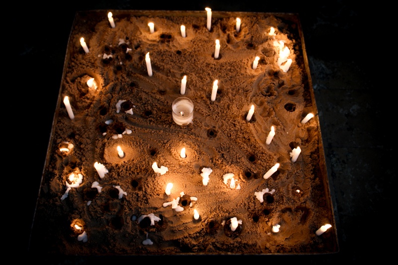 Lincoln Cathedral, candles in the Morning Chapel