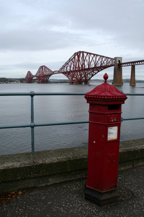 the forth bridge (rail) plus victorian post box