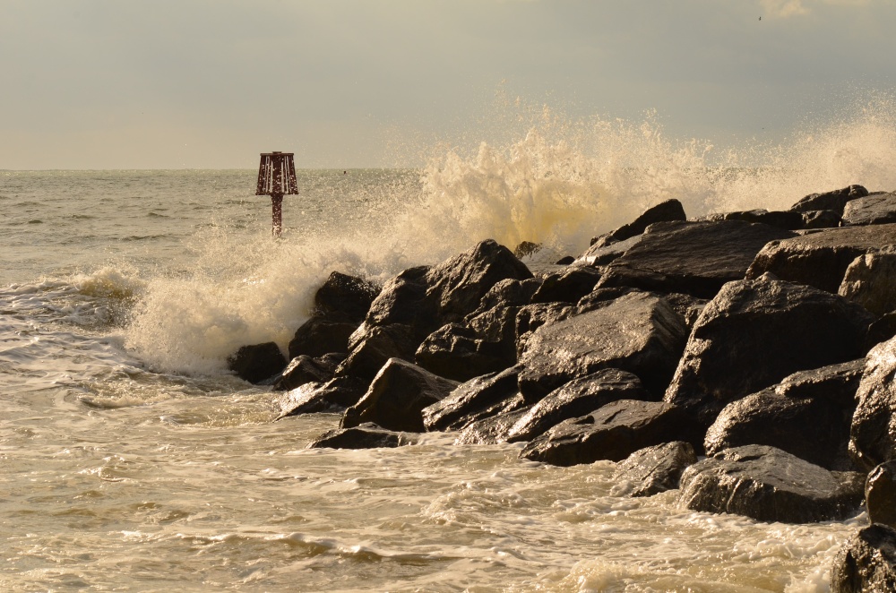 Crashing waves, Eastbourne - Langney point.