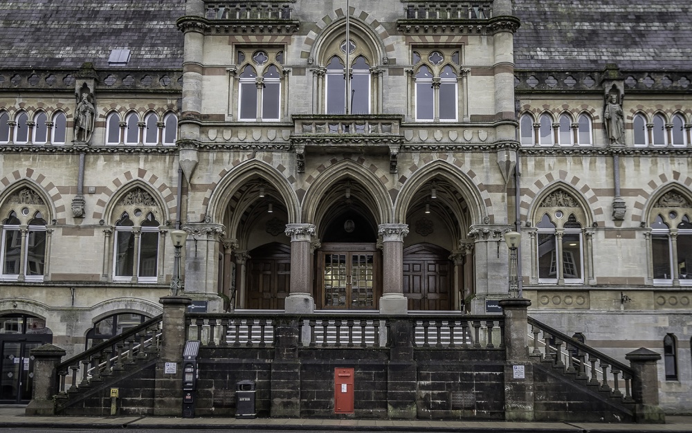 ENTRANCE TO THE GUILDHALL,WINCHESTER