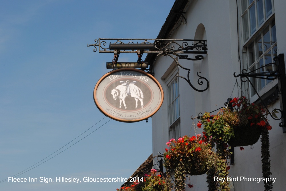 Photograph of The Fleece Inn Sign, Hillesley, Gloucestershire 2014