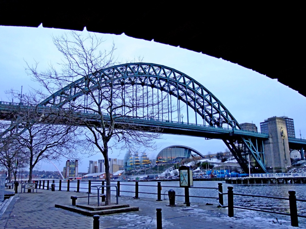 The Tyne Bridge from under the Swing Bridge ramparts