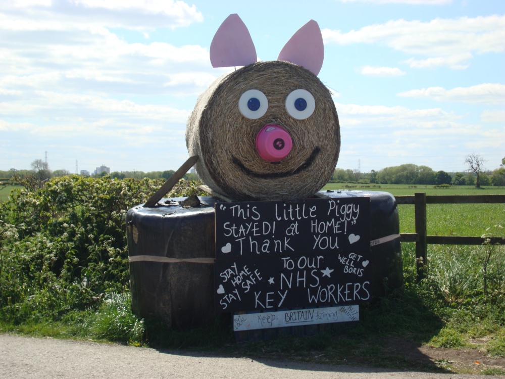 Funny Corona Virus Warning sign in Greatham, Co Durham.