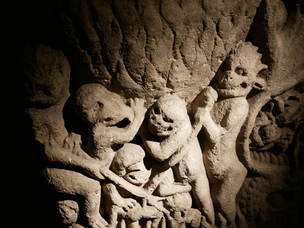 Detail of the Doom Stone in the crypt of York Minster