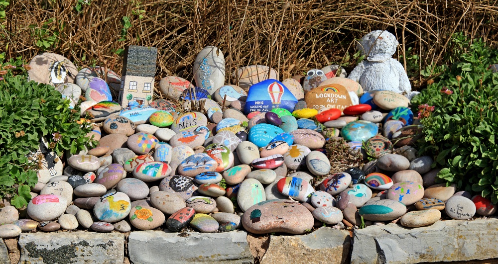 Pebbles and a Budleigh bear