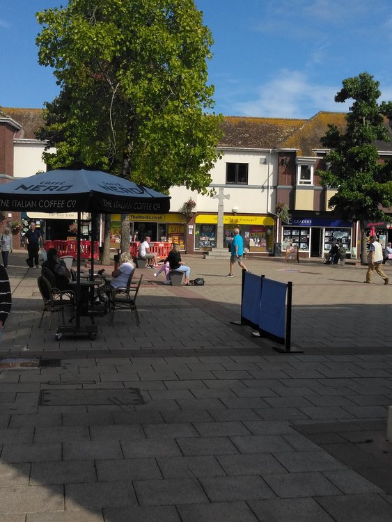 Saxon Square on a nice late summer day in Christchurch