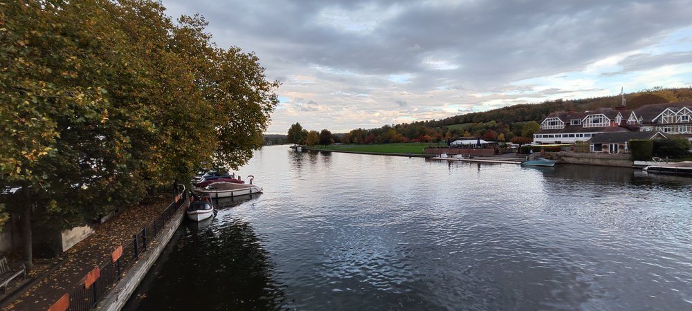 By the river