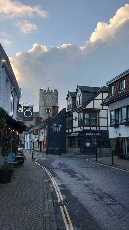 Looking towards Christchurch Priory Church