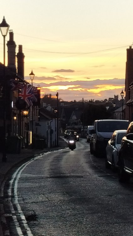 Sunset in Christchurch town centre