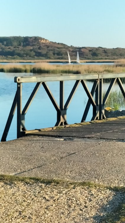 Bridge over a watercourse at Stanpit Marsh in Christchurch