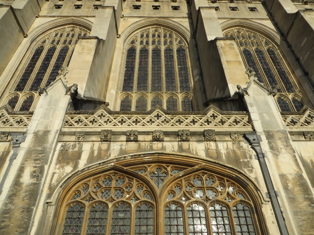 Closeup, Exterior architectural details, Kings College Chapel Cambridge