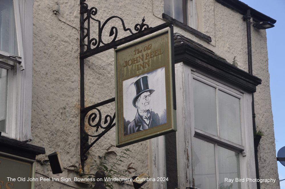 The Old John Peel Inn Sign, Bowness on Windermere, Cumbria 2024