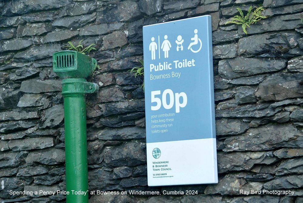 Loo sign, Bowness on Windermere, Cumbria 2024