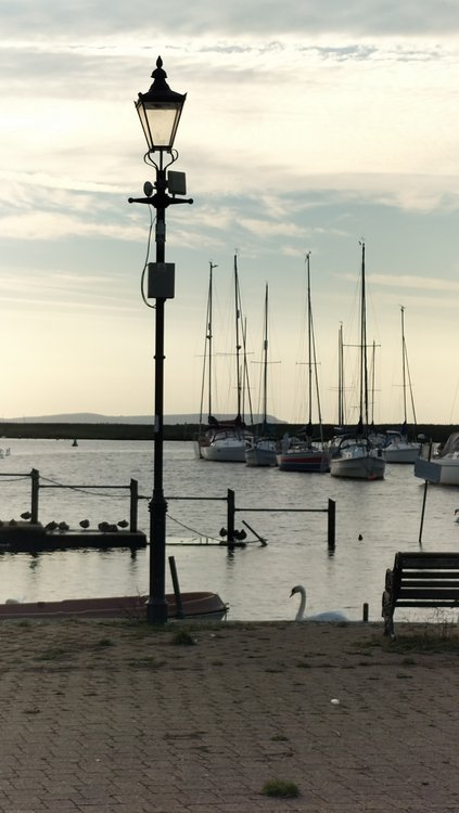 Elegant Victorian lamppost setting off the splendid view from Town Quay in Christchurch