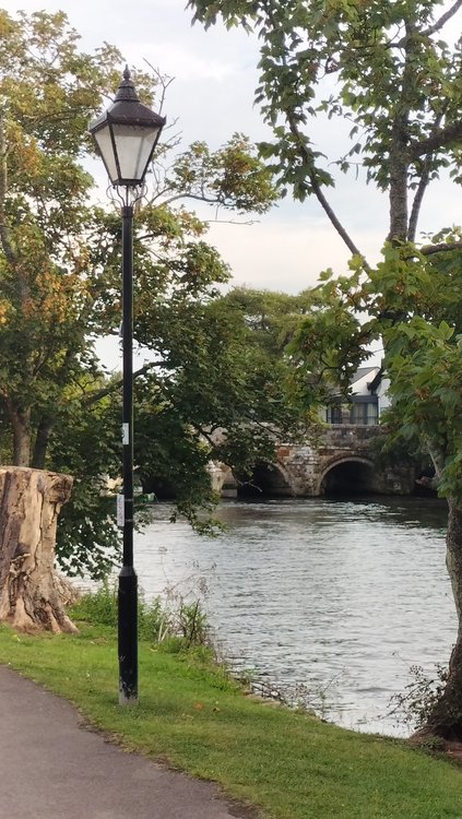 View of the great bridge over the river in Bridge Street in Christchurch